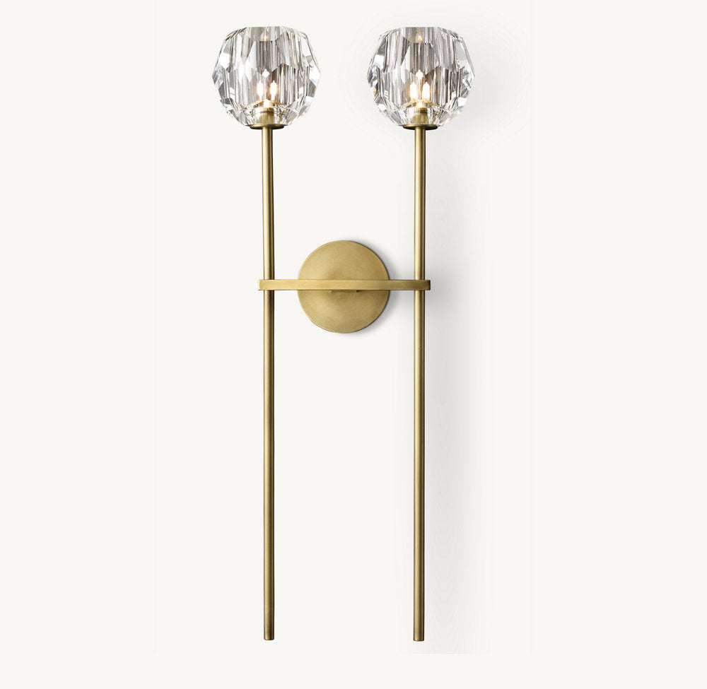 BOULE DE CRISTAL SMOKE GLASS GRAND SCONCE