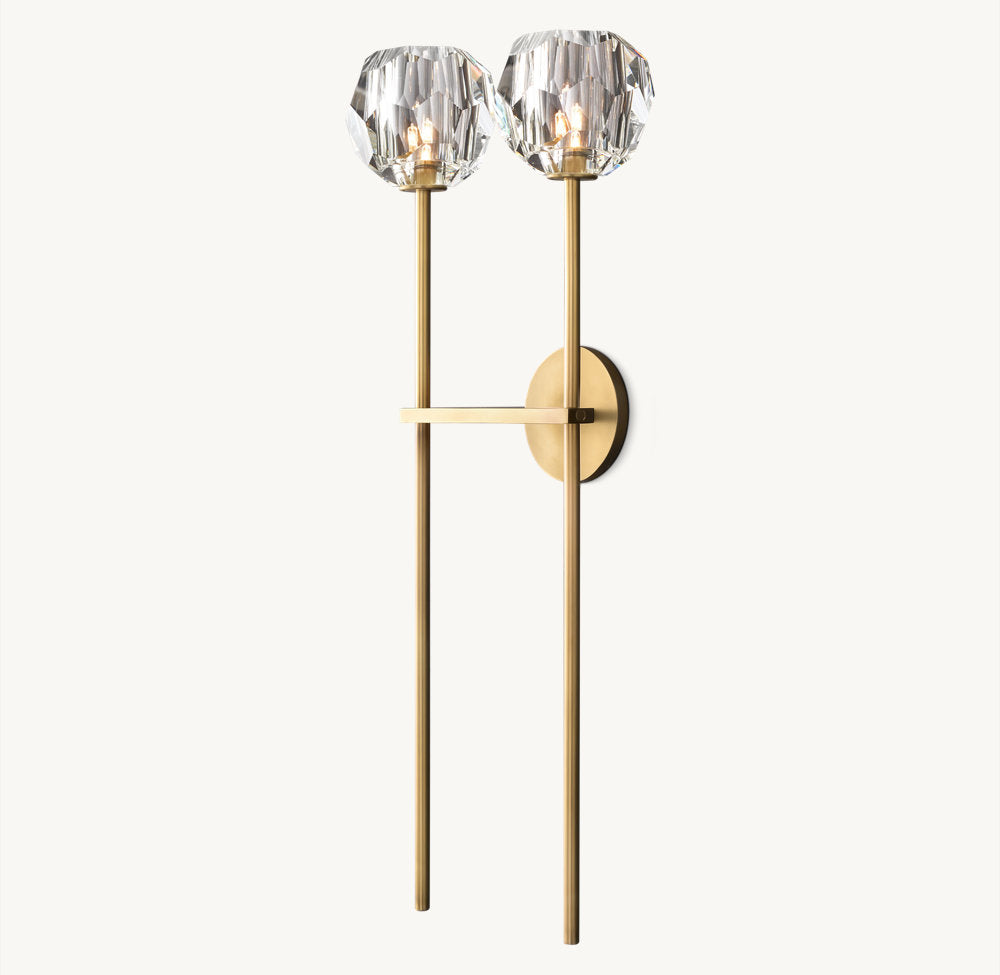 BOULE DE CRISTAL SMOKE GLASS GRAND SCONCE