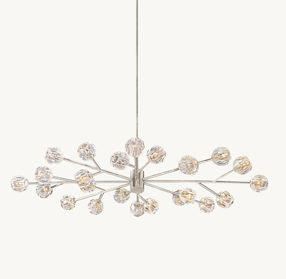 BOULE DE CRISTAL CLEAR GLASS OVAL CHANDELIER 72"