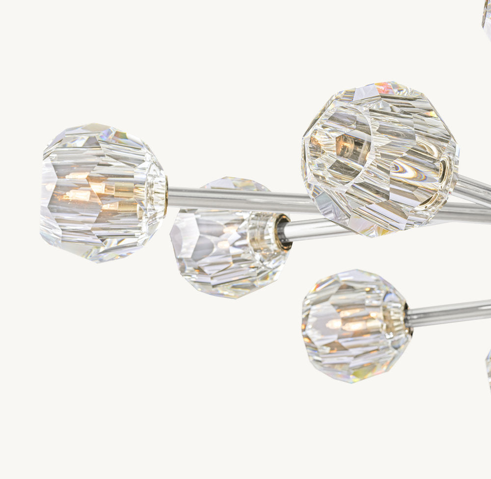 BOULE DE CRISTAL CLEAR GLASS OVAL CHANDELIER 72"