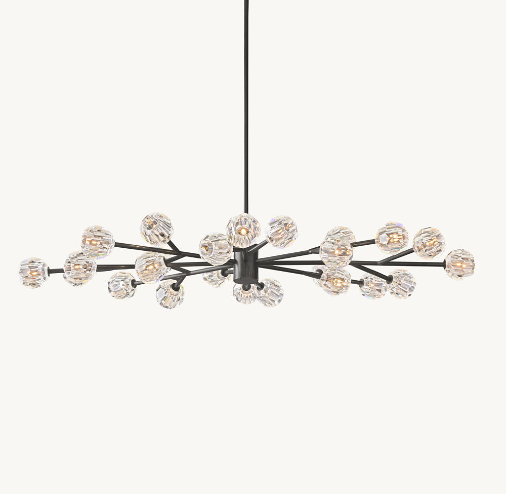 BOULE DE CRISTAL CLEAR GLASS OVAL CHANDELIER 72"