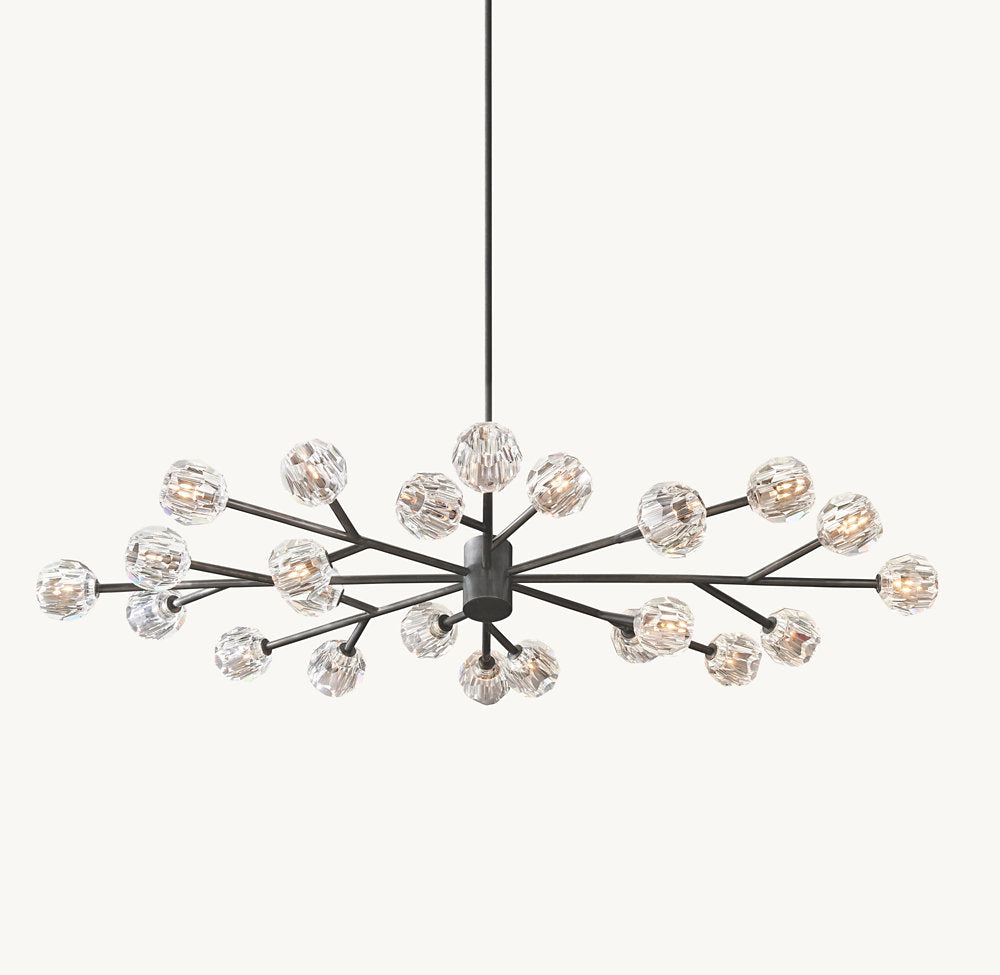 BOULE DE CRISTAL CLEAR GLASS OVAL CHANDELIER 72"