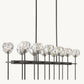 BOULE DE CRISTAL CLEAR GLASS DOUBLE LINEAR CHANDELIER 60"
