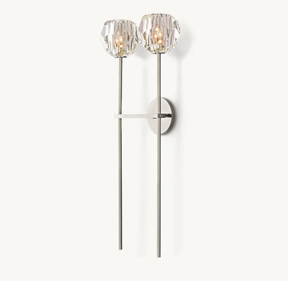 BOULE DE CRISTAL SMOKE GLASS GRAND DOUBLE SCONCE