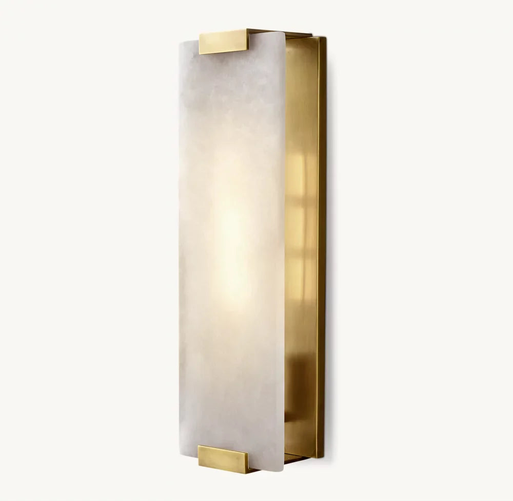 HAND-CARVED ALABASTER GRAND SCONCE