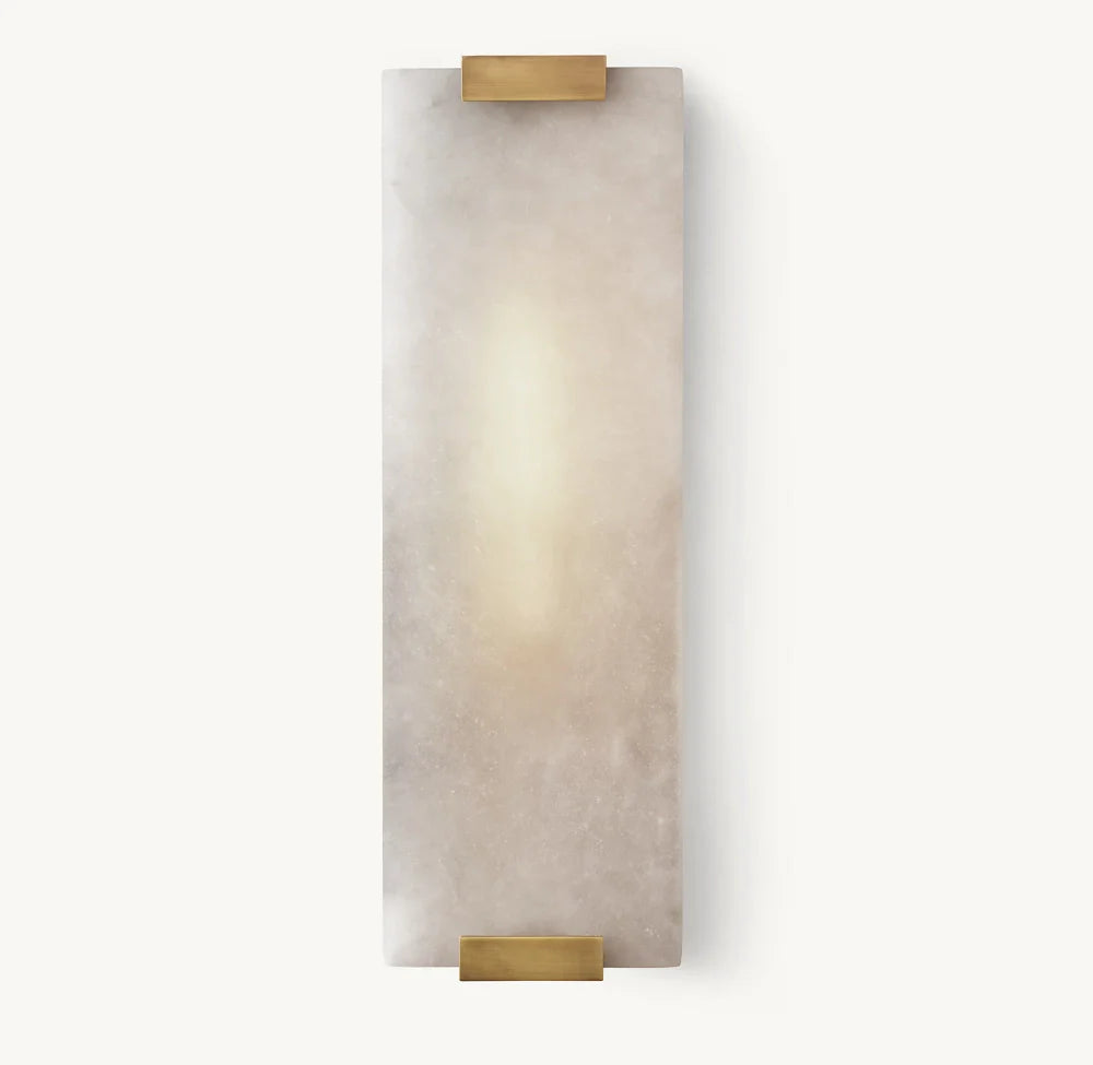 HAND-CARVED ALABASTER GRAND SCONCE