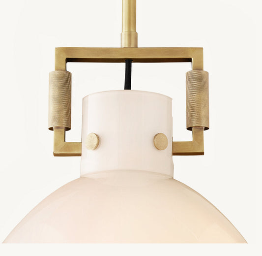 MACHINIST MILK GLASS CLOCHE PENDANT