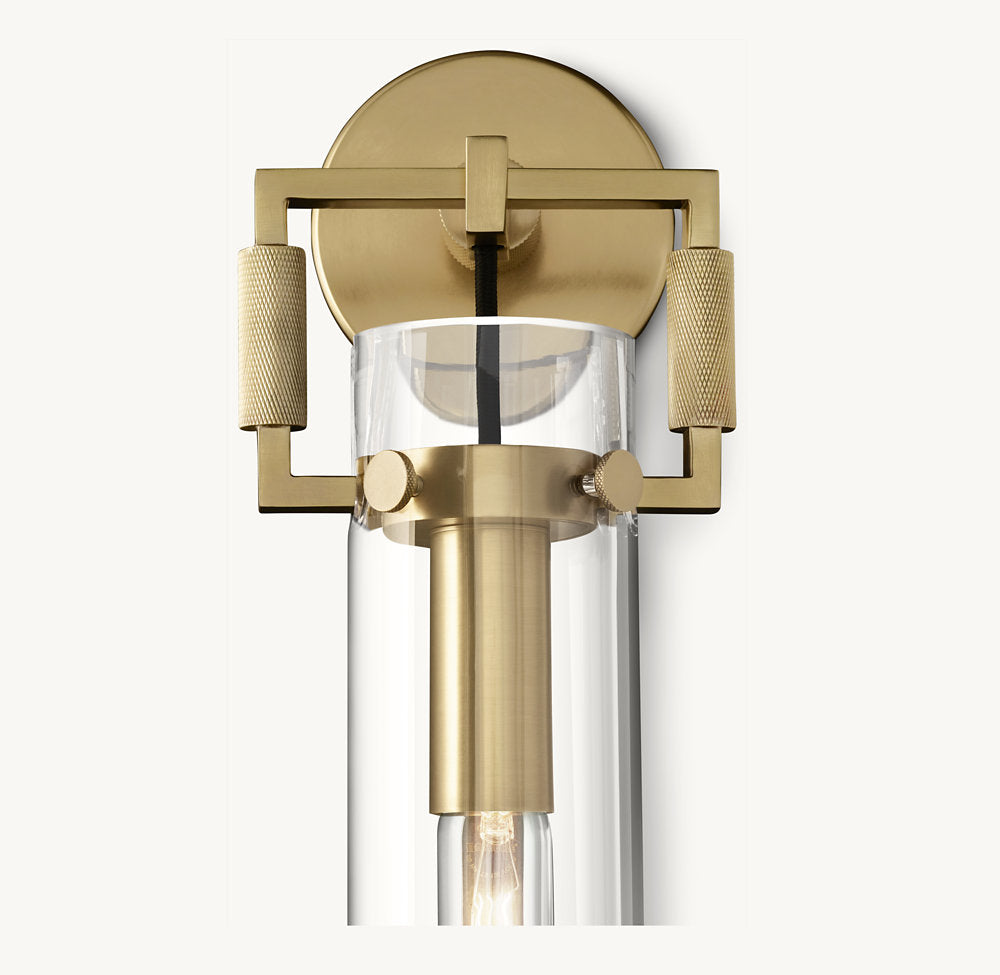 MACHINIST GLASS CYLINDER SCONCE 12"