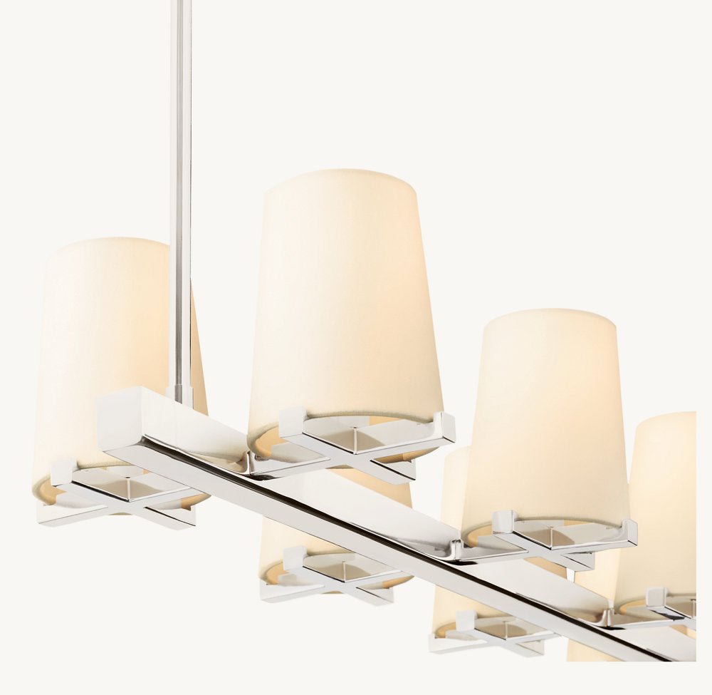 PAUILLAC FABRIC SHADE LINEAR CHANDELIER 60"