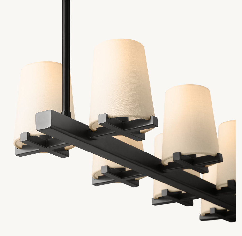 PAUILLAC FABRIC SHADE LINEAR CHANDELIER 49"