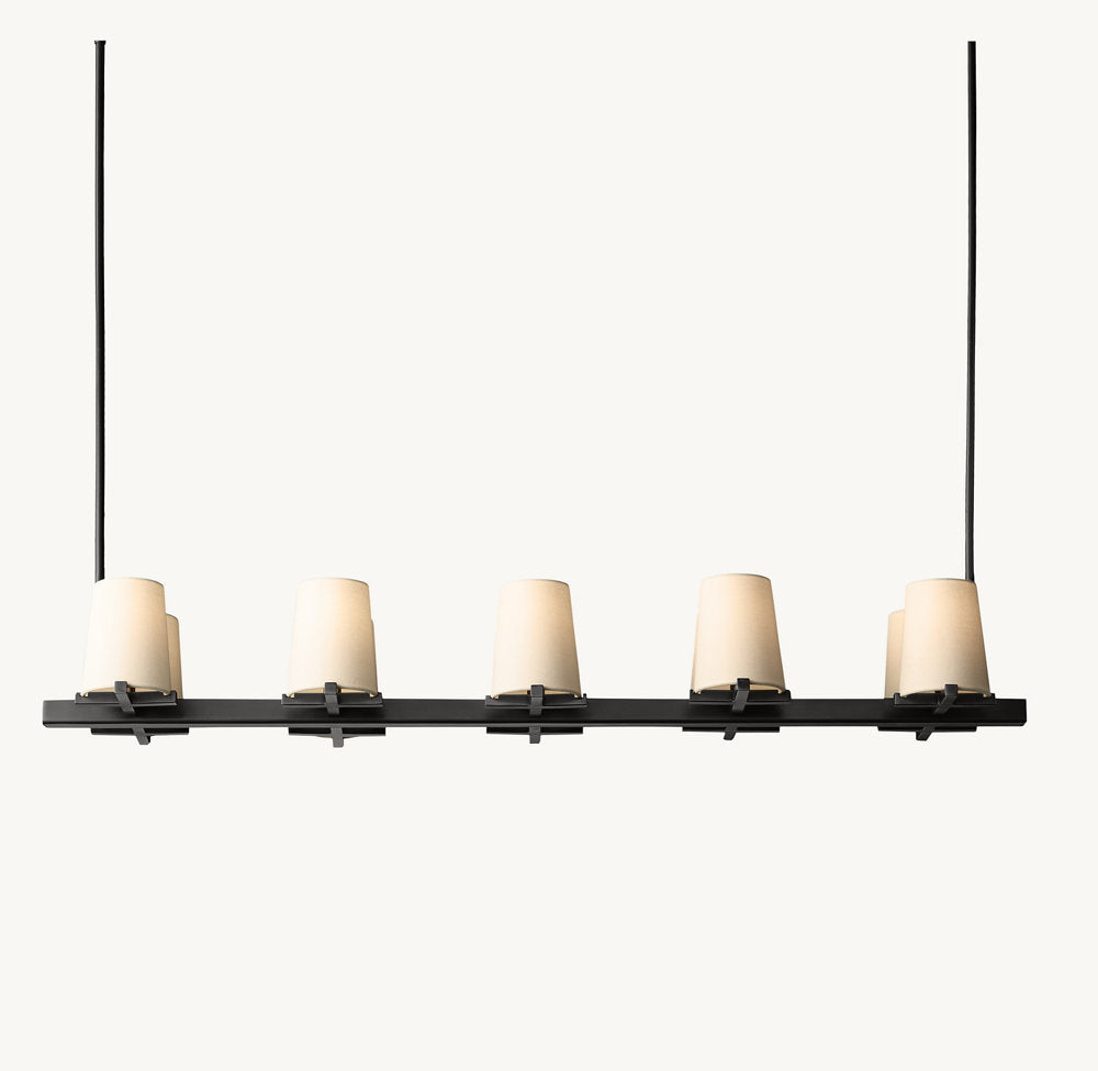 PAUILLAC FABRIC SHADE LINEAR CHANDELIER 60"