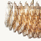 CHIARA SMOKE GLASS TIERED RECTANGULAR CHANDELIER 54"