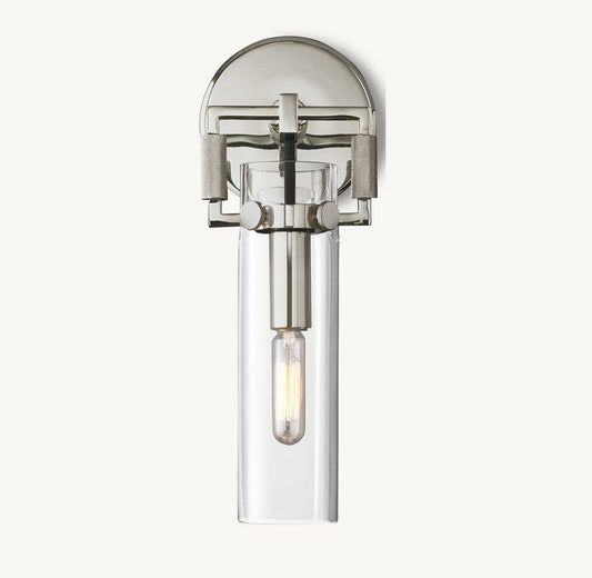 MACHINIST GLASS CYLINDER SCONCE 9"