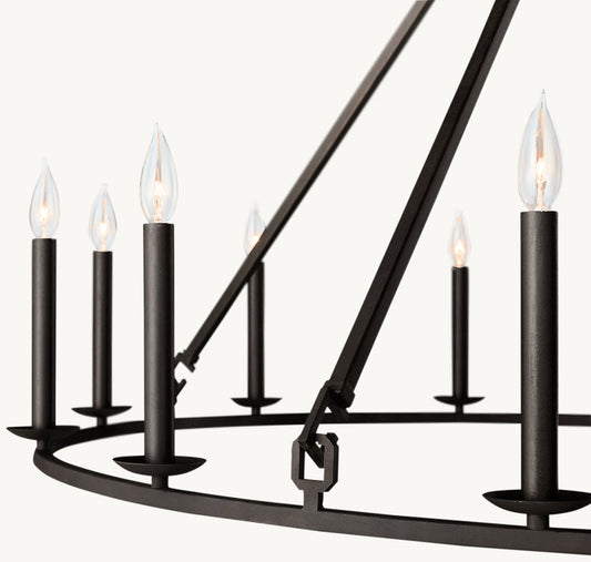 19TH C. ENGLISH OPENWORK ROUND CHANDELIER 50"