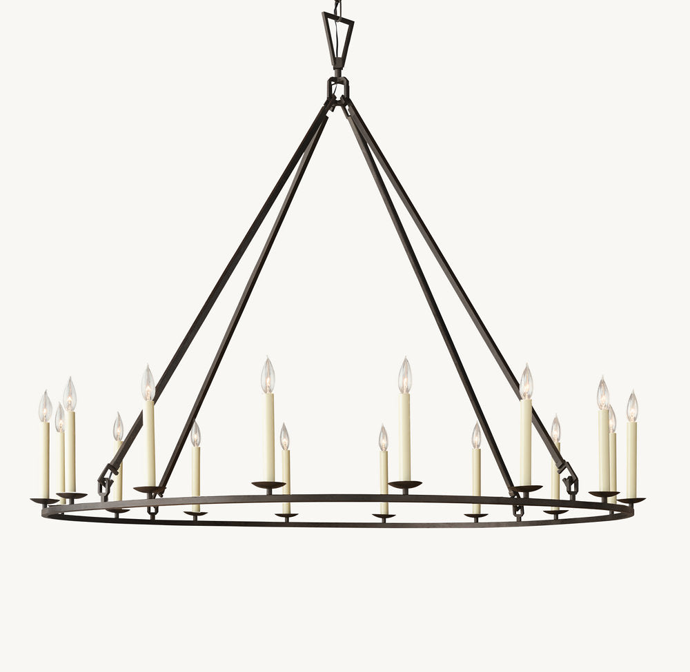 19TH C. ENGLISH OPENWORK ROUND CHANDELIER 60"