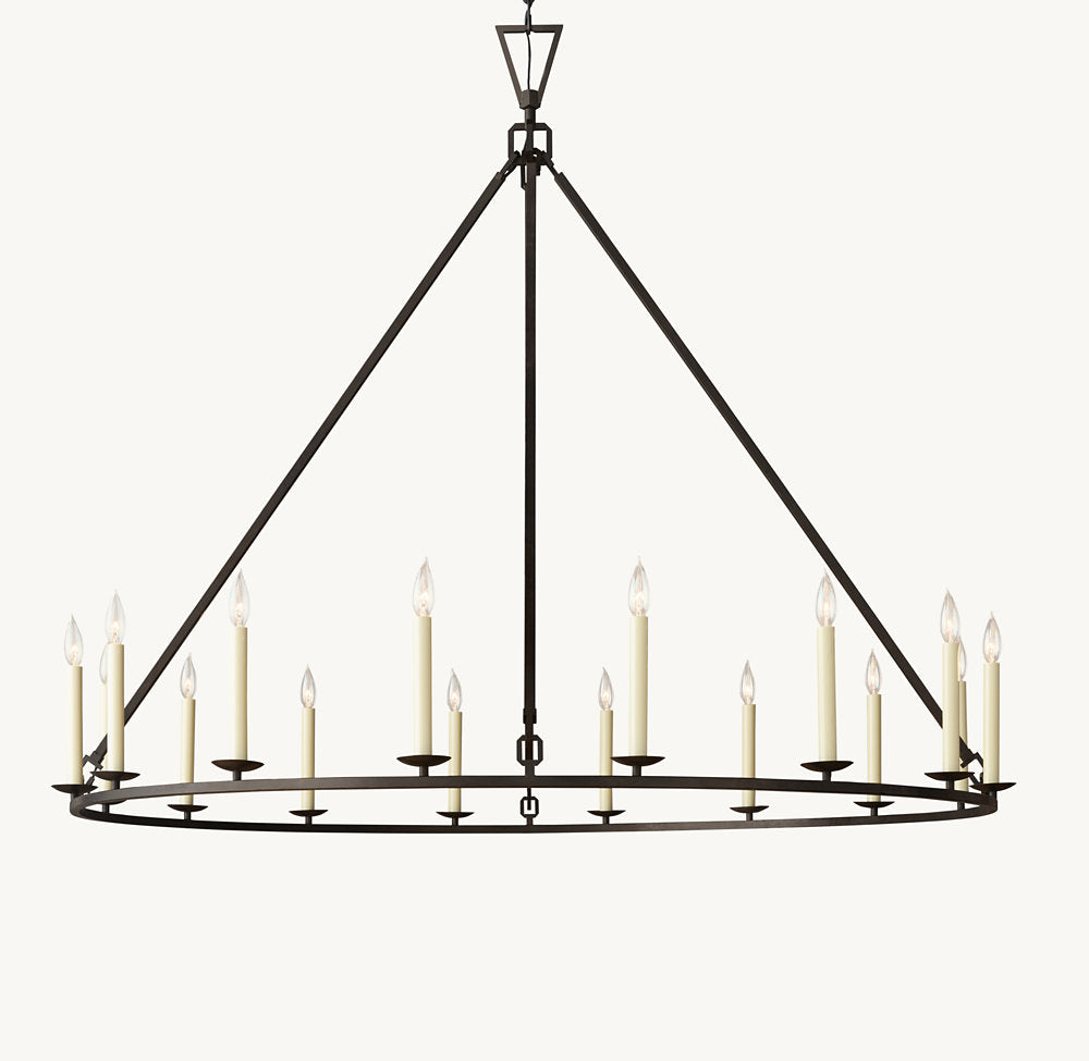 19TH C. ENGLISH OPENWORK ROUND CHANDELIER 60"