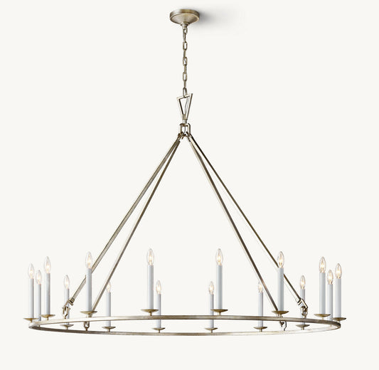 19TH C. ENGLISH OPENWORK ROUND CHANDELIER 72"