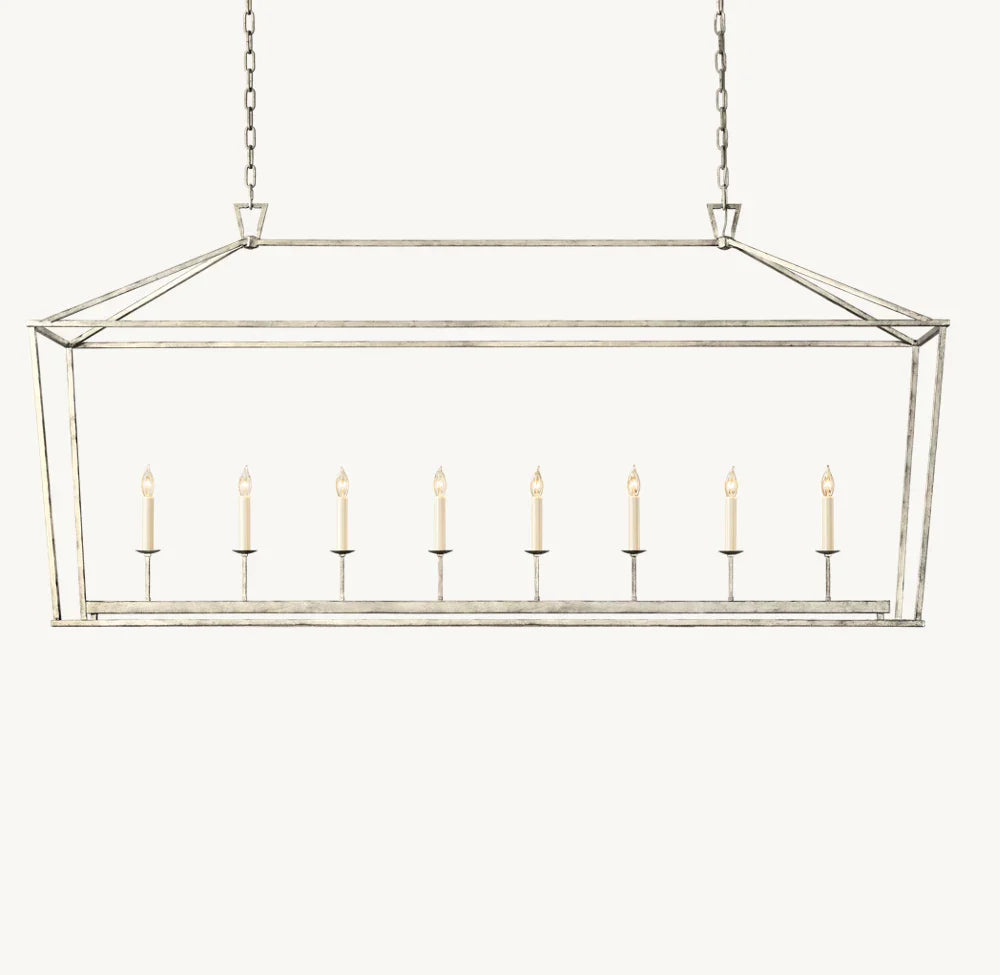 19TH C. ENGLISH OPENWORK RECTANGULAR CHANDELIER 72"