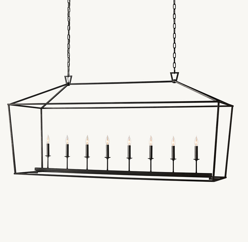 19TH C. ENGLISH OPENWORK RECTANGULAR CHANDELIER 72"