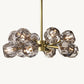 BOULE DE CRISTAL SMOKE GLASS ROUND CHANDELIER 24"