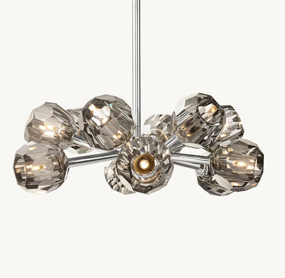 BOULE DE CRISTAL SMOKE GLASS ROUND CHANDELIER 24"