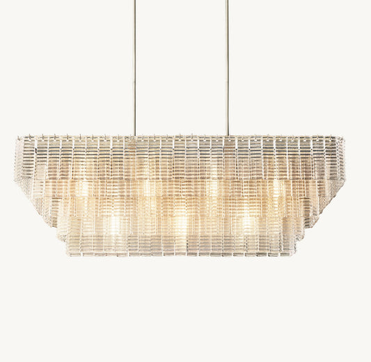 SIRENE CLEAR GLASS RECTANGULAR CHANDELIER 59"
