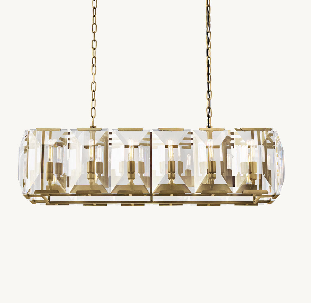 HARLOW CRYSTAL RECTANGULAR CHANDELIER 42"