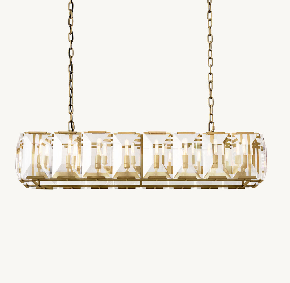 HARLOW CRYSTAL RECTANGULAR CHANDELIER 54"