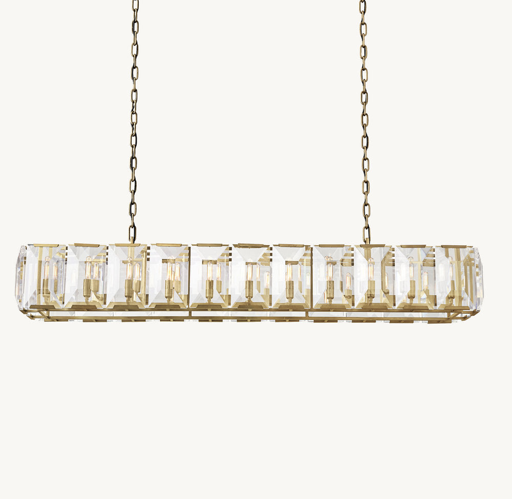 HARLOW CRYSTAL RECTANGULAR CHANDELIER 74"