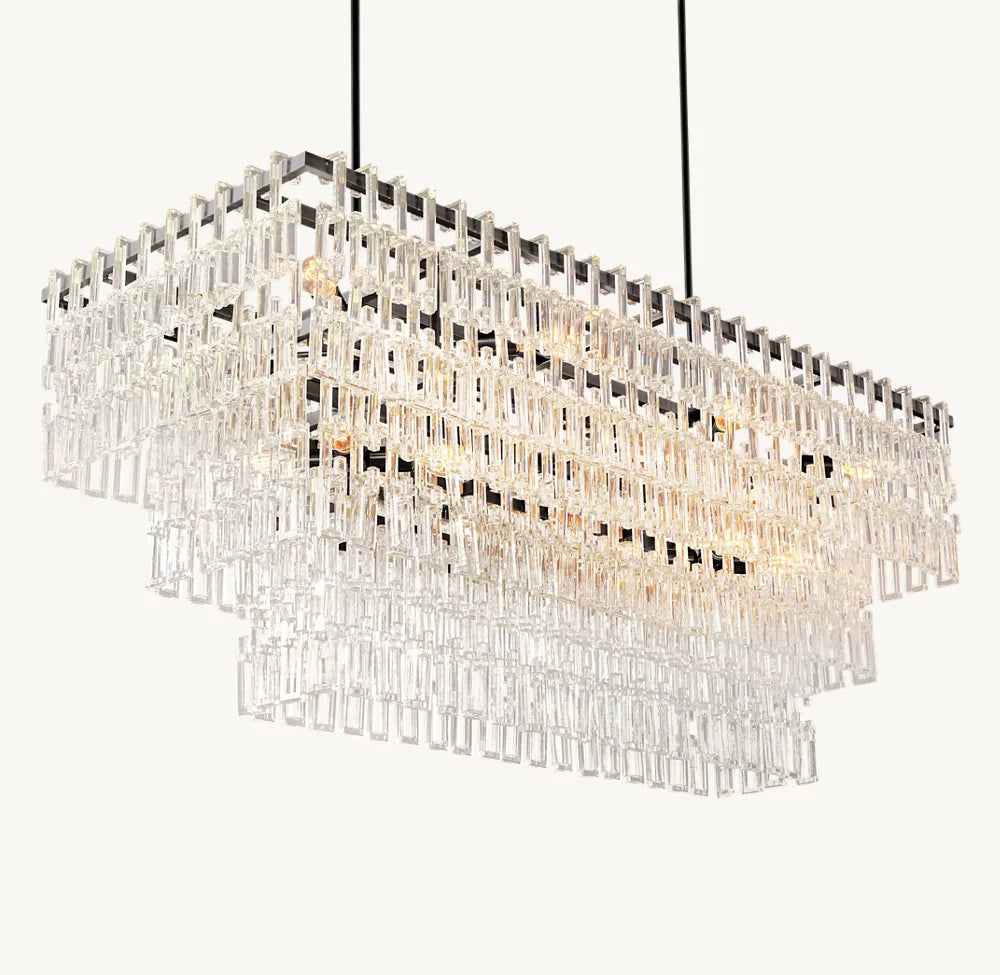 MARIGNAN TIERED RECTANGULAR CHANDELIER 60"