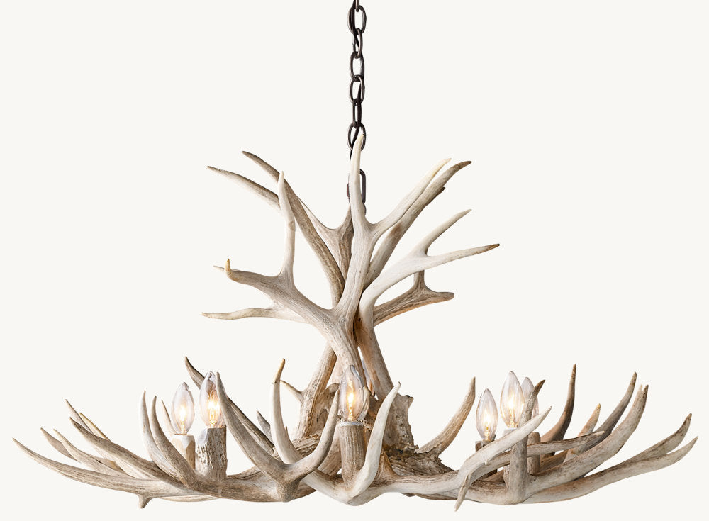 NATURAL ANTLER CHANDELIER 36"
