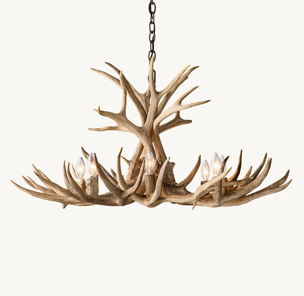 NATURAL ANTLER CHANDELIER 36"