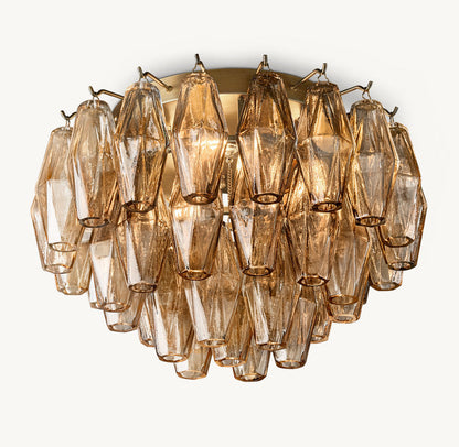 CHIARA SMOKE GLASS FLUSHMOUNT 17"