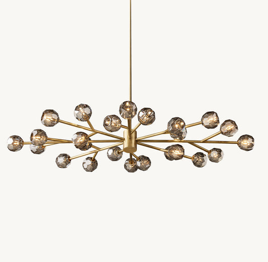 BOULE DE CRISTAL SMOKE GLASS OVAL CHANDELIER 72"