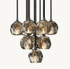 BOULE DE CRISTAL SMOKE GLASS ROUND CLUSTER CHANDELIER 14"