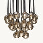 BOULE DE CRISTAL SMOKE GLASS ROUND CLUSTER CHANDELIER 24"