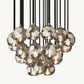 BOULE DE CRISTAL SMOKE GLASS ROUND CLUSTER CHANDELIER 24"