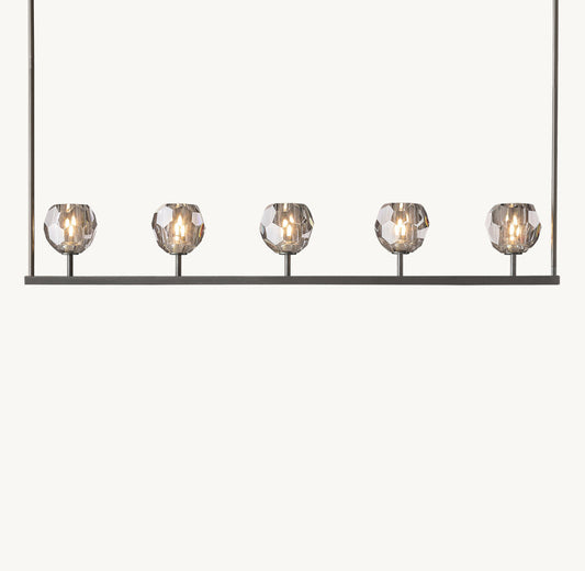 BOULE DE CRISTAL SMOKE GLASS LINEAR CHANDELIER 48"