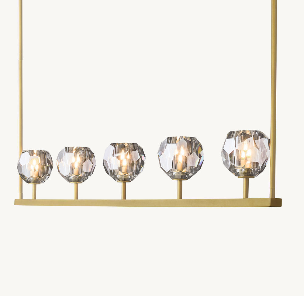 BOULE DE CRISTAL SMOKE GLASS LINEAR CHANDELIER 48"