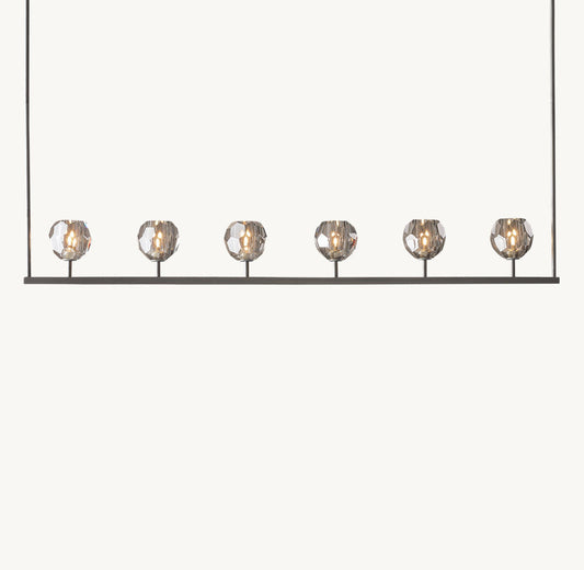 BOULE DE CRISTAL SMOKE GLASS LINEAR CHANDELIER 60"