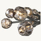 BOULE DE CRISTAL SMOKE GLASS ROUND CHANDELIER 36"