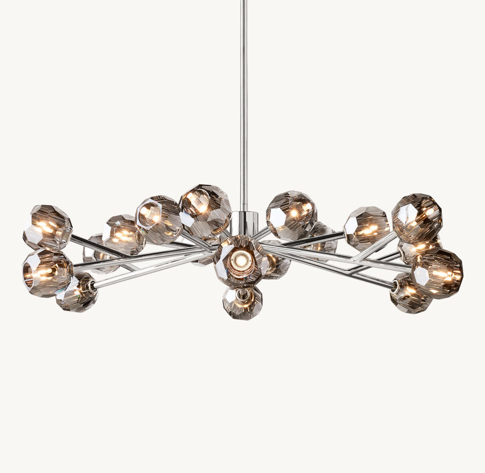 BOULE DE CRISTAL SMOKE GLASS ROUND CHANDELIER 48"