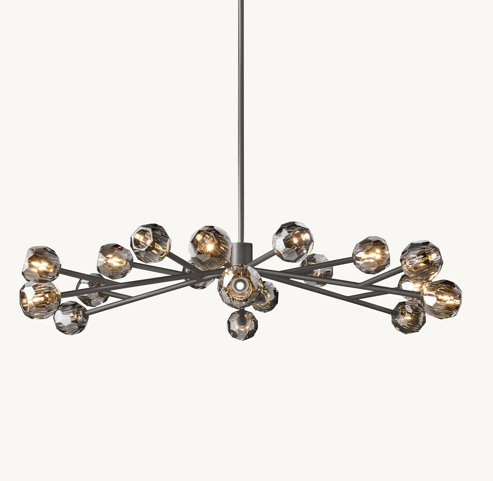 BOULE DE CRISTAL SMOKE GLASS ROUND CHANDELIER 60"