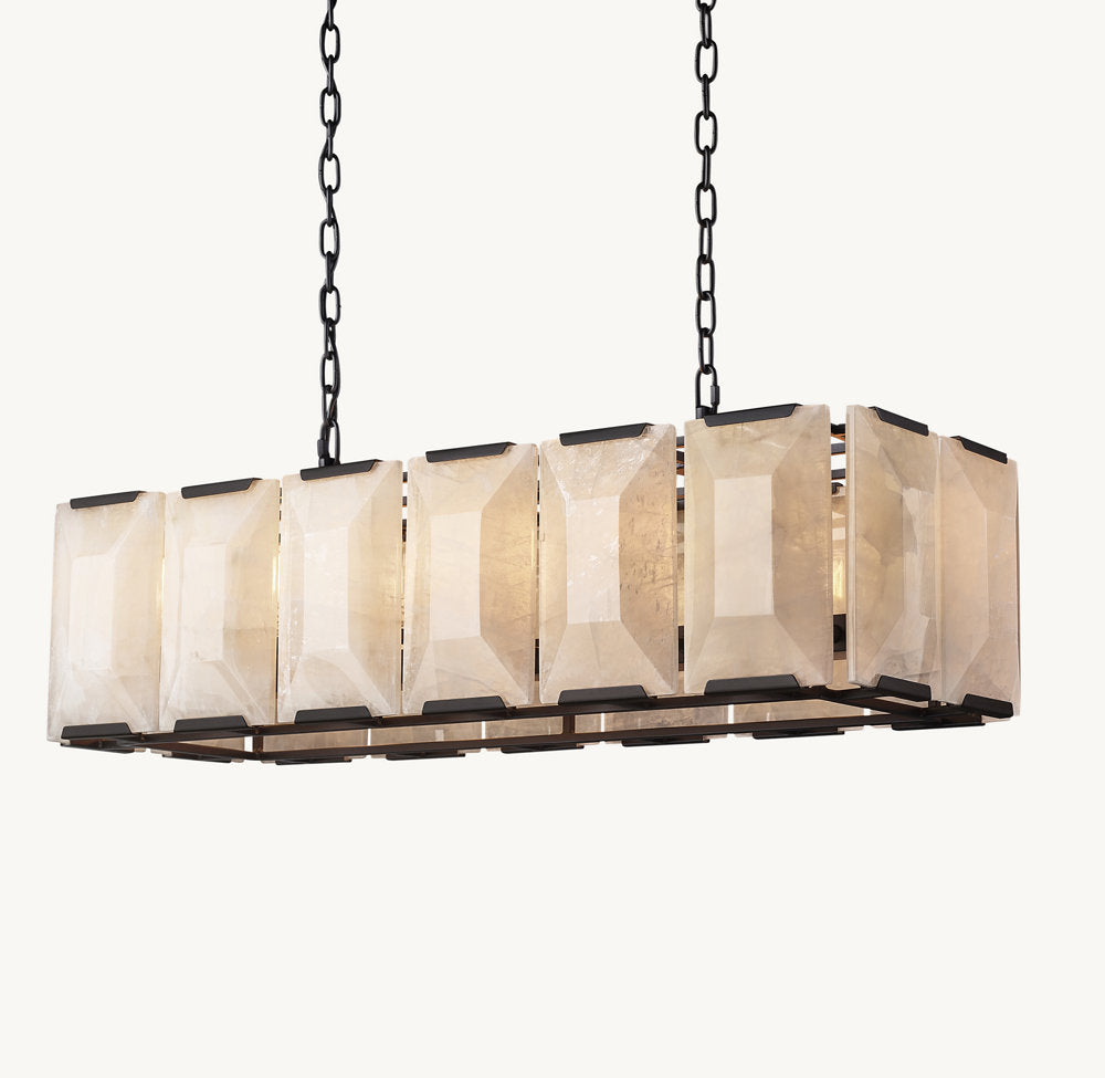 HARLOW CALCITE RECTANGULAR CHANDELIER 42"