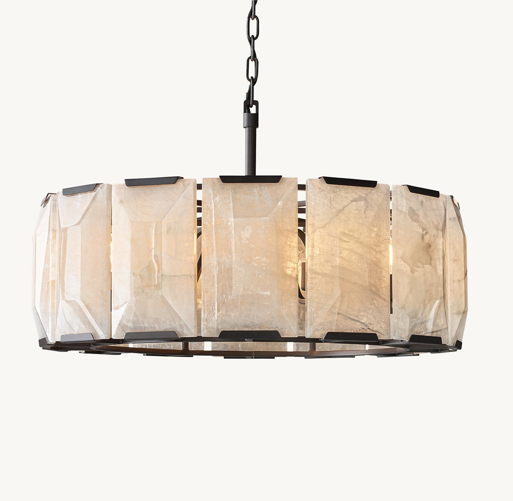 HARLOW CALCITE ROUND CHANDELIER 31"