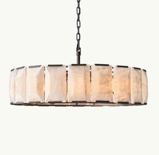 HARLOW CALCITE ROUND CHANDELIER 43"