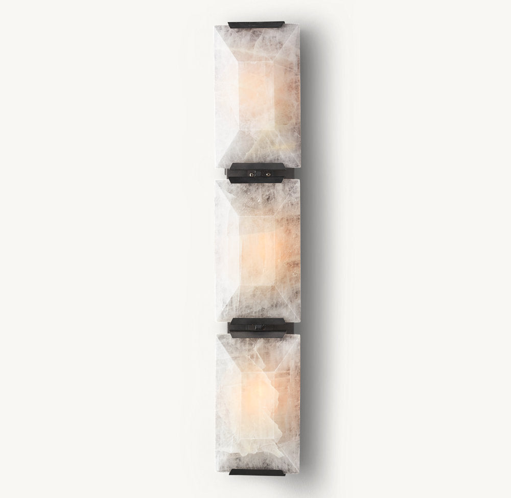 HARLOW CALCITE TRIPLE SCONCE