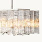 LATTICE CLEAR GLASS RECTANGULAR CHANDELIER 49"