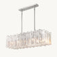 LATTICE CLEAR GLASS RECTANGULAR CHANDELIER 49"