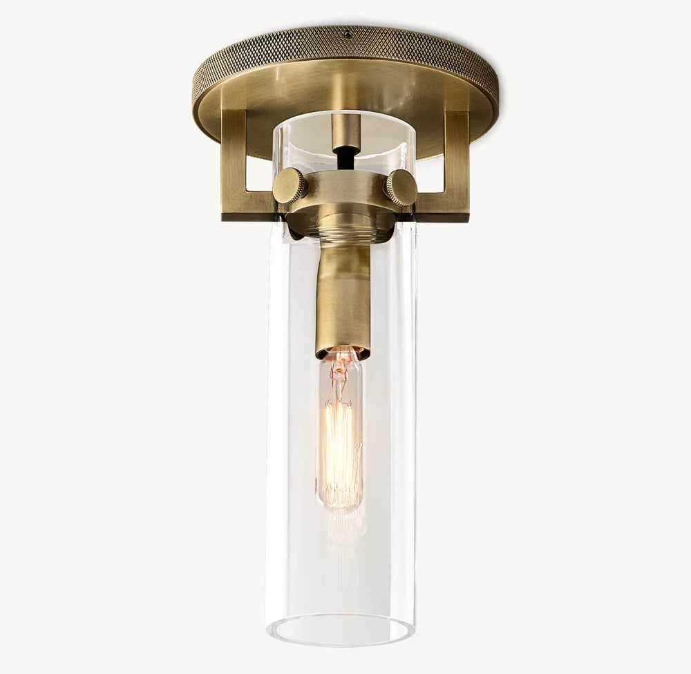 Machinist Glass Cylinder Flushmount